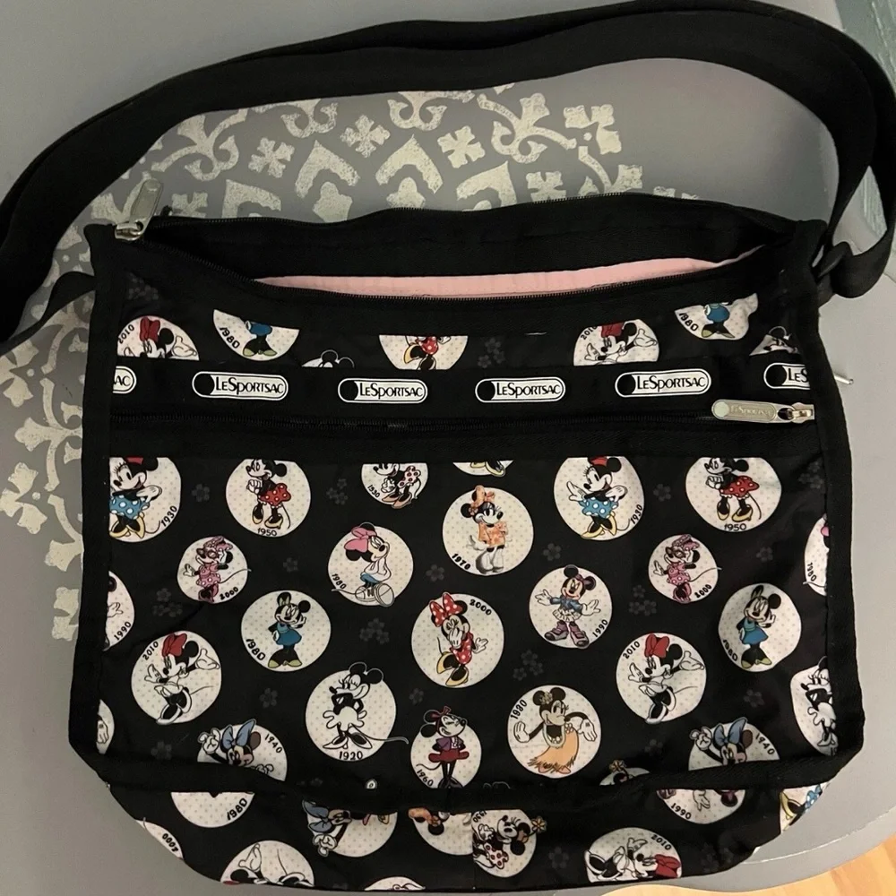LeSportsac Black Crossbody Bag with Disney Print - Picture 2 of 9